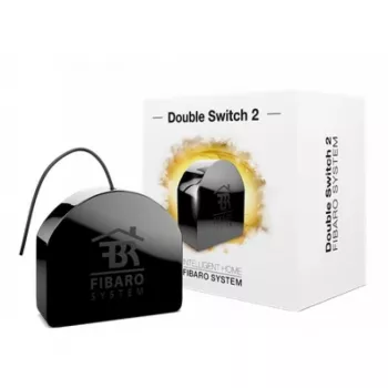 Relé eléctrico Fibaro FIBEFGS-223 negro — 230 V AC, 10 A, IP20, 42×38×20 mm
