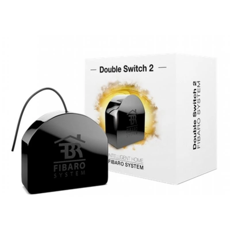 Relé eléctrico Fibaro FIBEFGS-223 negro — 230 V AC, 10 A, IP20, 42×38×20 mm
