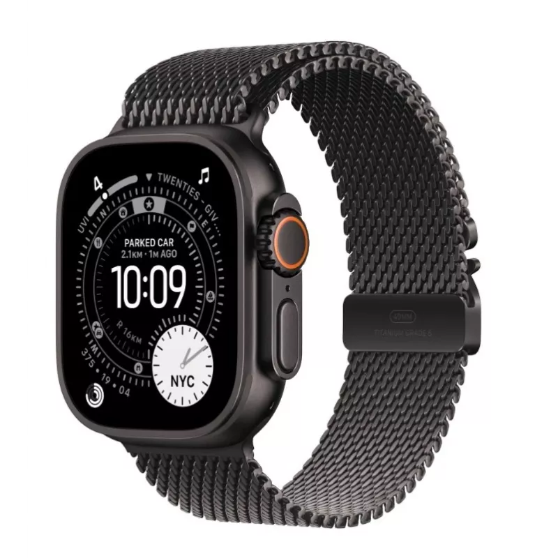 Smartwatch Apple Watch Ultra 3 GPS + Cellular 49mm Caja de titanio negro con milanesa de titanio negra mediana