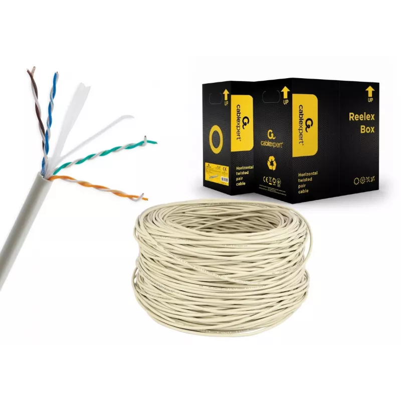 Cable de red Gembird UPC-6004SE-SOL Cat6 RJ-45 en rollo, 100 m, gris