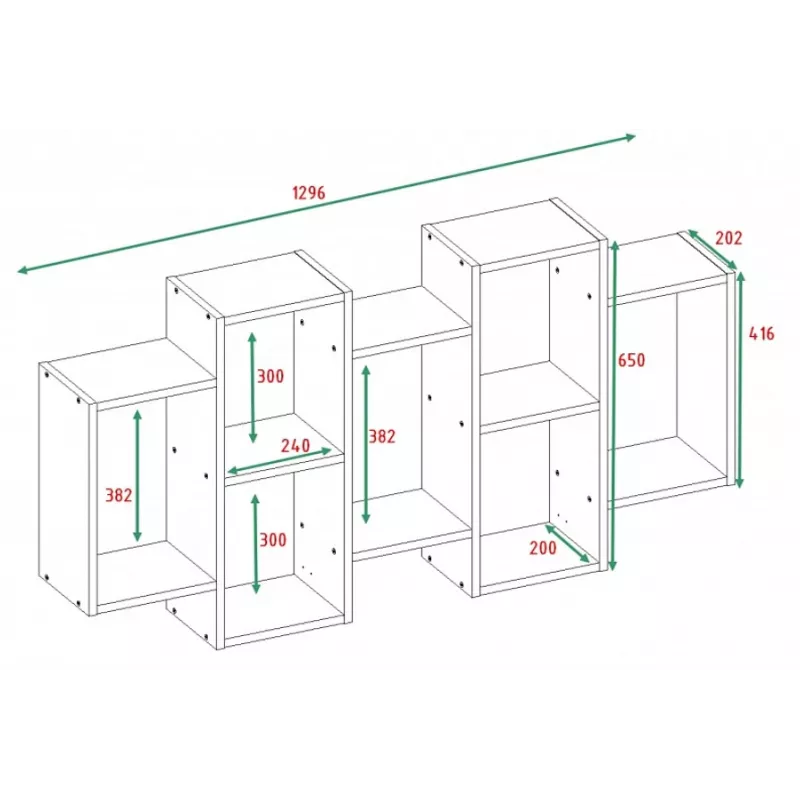 Estante flotante Top e Shop BILBAO 7.0 BI – tablero de partículas montado en pared, blanco