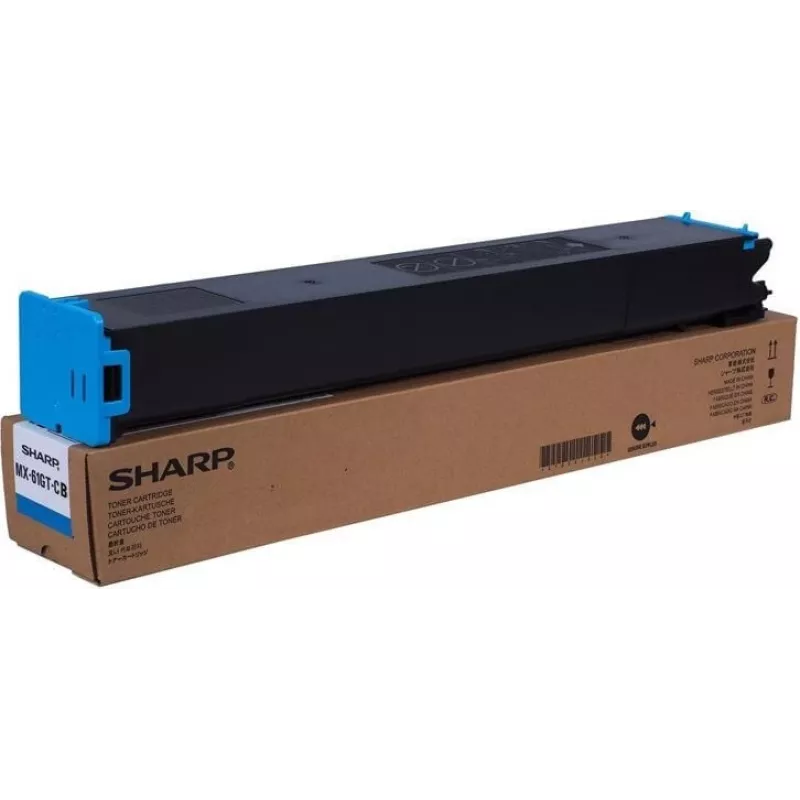 Cartucho de tóner Sharp MX61GTCB cian para impresoras Sharp compatibles, modelo MX61GTCB