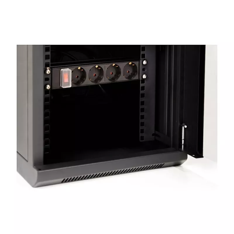 Delock 43418 Armario de red de 10" con puerta de cristal, 8U, negro