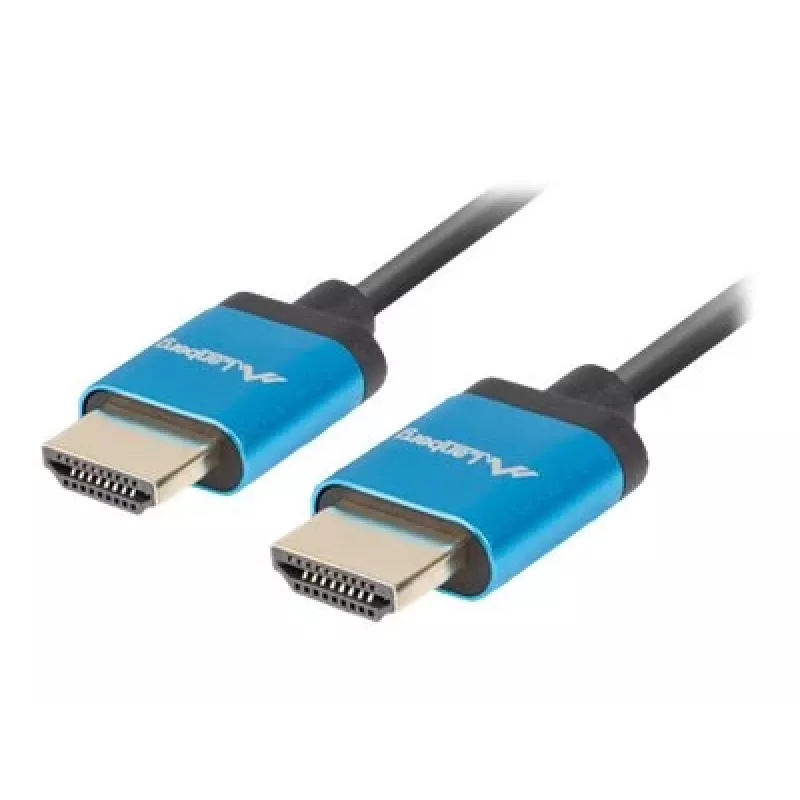 Cable HDMI LANBERG CA-HDMI-22CU-0018-BK 1,8 m — HDMI Type-A a A, HDMI 2.0, 18 Gbit/s, ARC, dorado