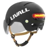 Casco Livall L23 negro 54-58cm con LED/SOS y visera protectora