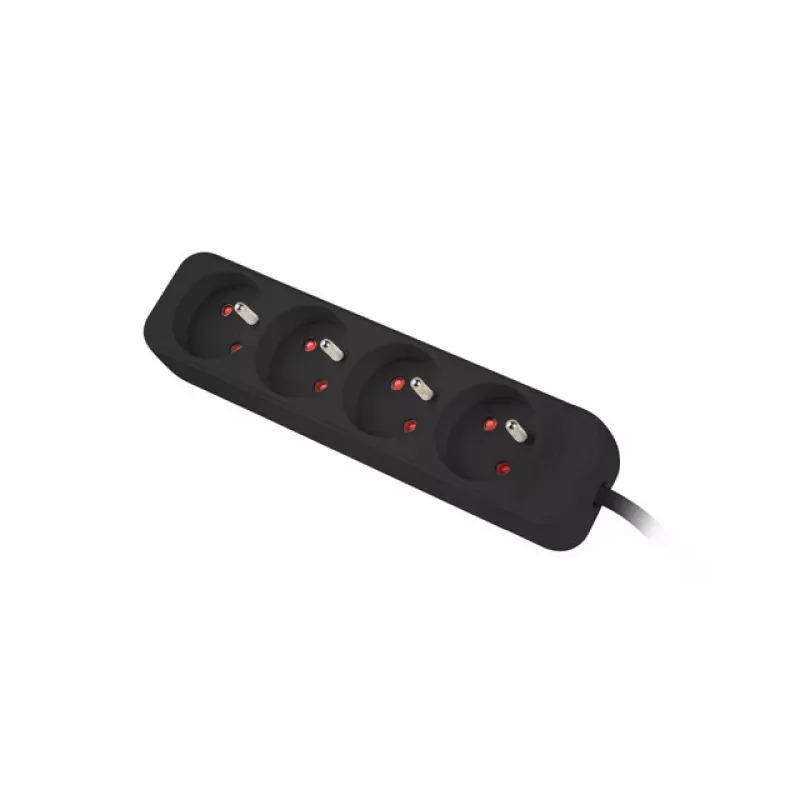 Regleta de alimentación Lanberg PS0-04E-0100-IEC-BK 1 m 4 tomas de corriente para interior negro