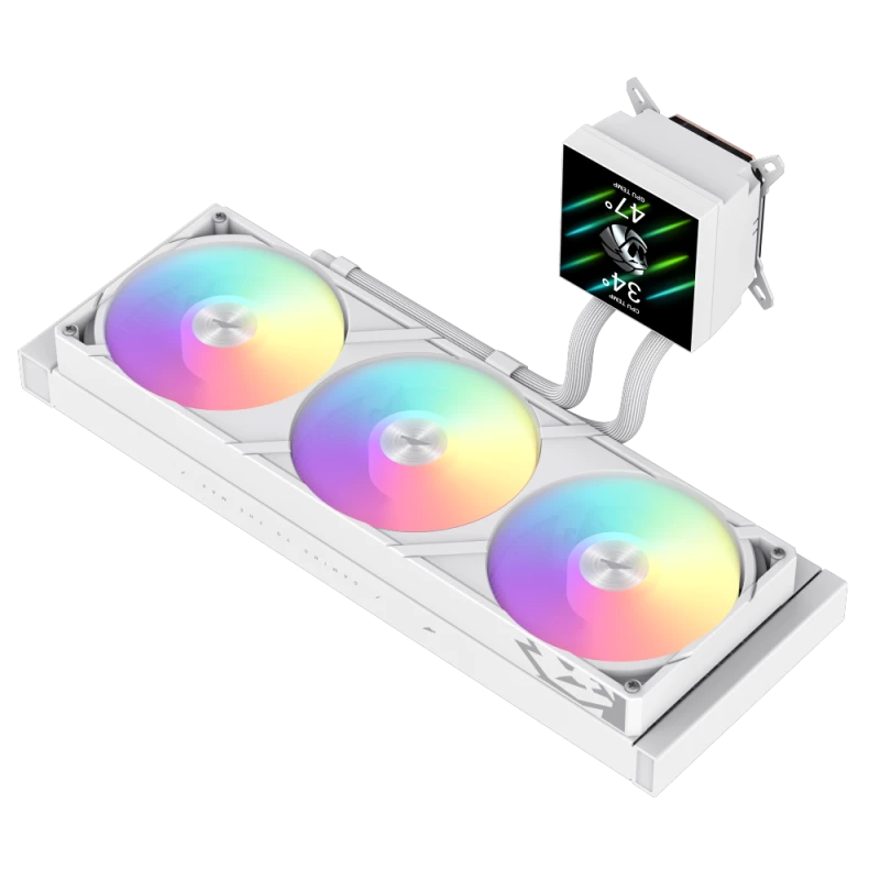 Refrigeración líquida para CPU Gamemax | GLACIER 360 LCD WH | Intel, AMD
