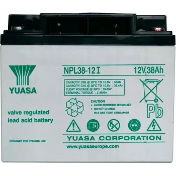 Batería AGM sellada Yuasa NPL38-12 12V 38Ah para uso en standby y cíclico