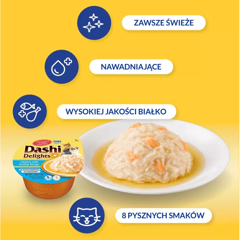INABA Dashi Delights pollo con vieira en caldo - snack para gatos - 70 g