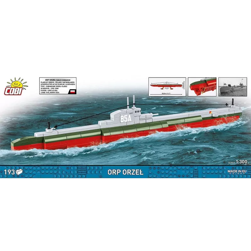 Set de construcción Cobi ORP Orzeł 193 bloques modelo de barco para montar
