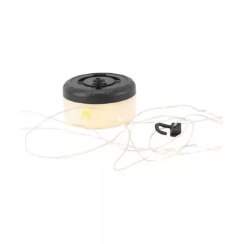Guirnalda luminosa RealPower 492880 LED blanco cálido, a pilas, 8 m, negra