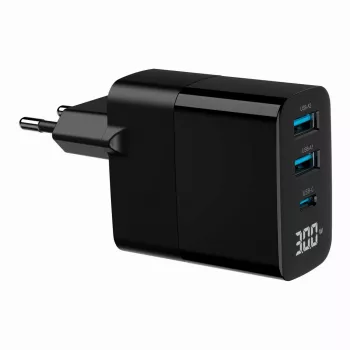 Cargador Gembird TA-UC-PDQC30LCD-BK-02 para dispositivos móviles universal negro AC carga rápida interior
