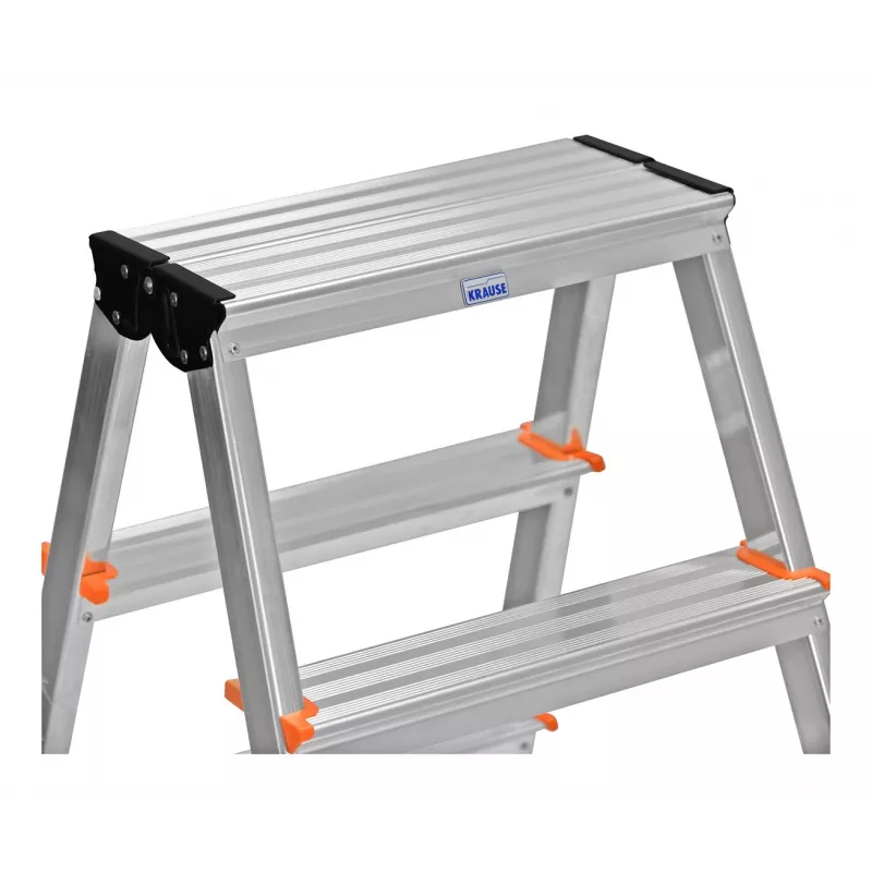 Krause Dopplo 120410 escalera de tijera de doble acceso, aluminio, 2 x 5 peldaños
