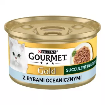 PURINA Gourmet Gold Succulent Delights Pescado de mar - Comida húmeda para gatos - 85 g