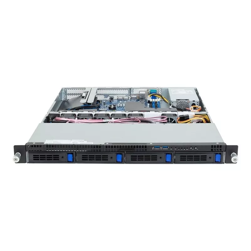 Servidor rack GIGABYTE R123-X00-AA01 1U — Plataforma Intel Xeon Scalable de socket único, LGA 1700, DDR5, 4 DIMM, bahías de 2,5