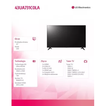 Televisor LED 43 pulgadas 43UA731C0LA.AEEQ
