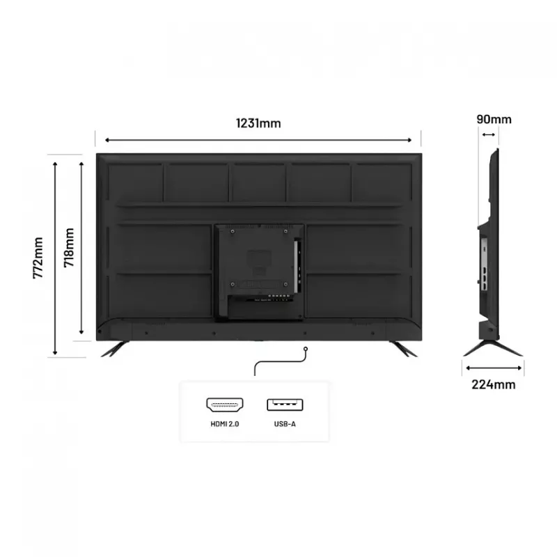 139,0 cm/55 pulgadas (3840x2160) JAPANNEXT JN-IPS550UHD60F 16:9 IPS 60 Hz HDMI USB WLAN altavoces negro