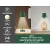 Beper P201UTP115 lámpara de mesa LED recargable, 1,5 W, interruptor táctil, regulable, adaptador para botella de 33 mm, resistente al agua, verde