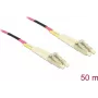 Cable de red DELOCK cable de fibra óptica LC dúplex a LC dúplex multimodo OM4 50 m amarillo