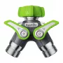 Distribuidor de manguera de jardín RainPoint ICD047 — conexión de 2 vías para dos salidas de manguera, diseño fiable