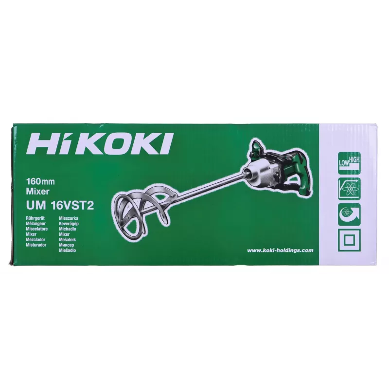 Batidora Hikoki UM16VST2UAZ 1600W 2 velocidades — mezcladora eléctrica de mortero y pintura