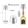 Beper P201UTP117 lámpara de mesa LED recargable, 1,5 W, interruptor táctil, regulable, adaptador para botella de 33 mm, resistente al agua, plateada