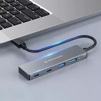 GRAUGEAR G-HUB2A2C-AC Hub interfaz USB 3.2 Gen 1 (3.1 Gen 1) Type-A + Type-C 5000 Mbit/s plata