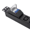 Qoltec 53999 Regleta PDU para rack de 19 pulgadas, 1U, 8x IEC C13, 10 A, con disyuntor, 2 m
