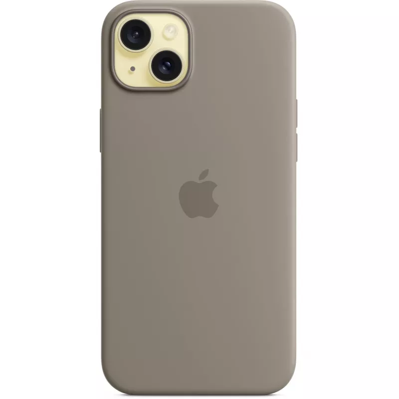 Funda de silicona Apple iPhone 15 Plus MagSafe Clay