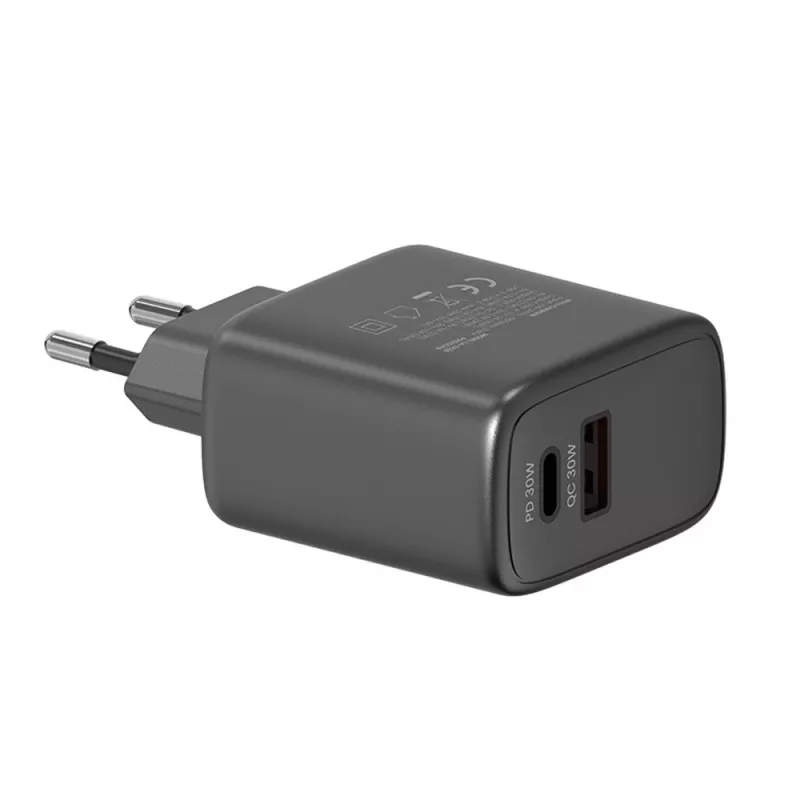 Cargador de pared SAVIO LA-06/B 30 W, USB-A + USB-C, Quick Charge, Power Delivery 3.0, negro