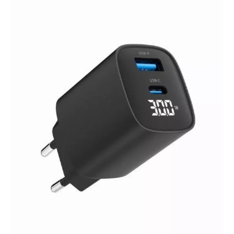 Cargador portátil Gembird TA-UC-PDQC30LCD-BK-01 carga rápida negro