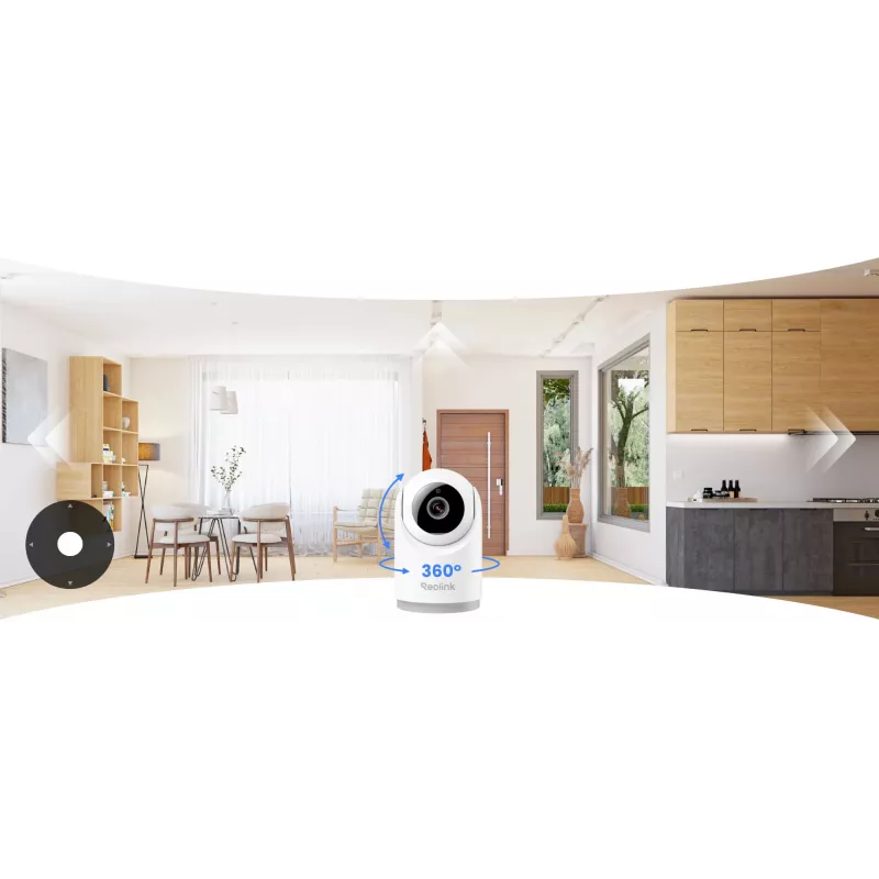 Cámara de vigilancia IP Reolink E331 — turret para interior, 2880×1616, objetivo de 4 mm, 87,5° horizontal, WLAN, montaje en techo/mesa
