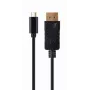Adaptador gráfico USB Gembird A-CM-DPM-01 con USB-C, compatible hasta 3840×2160, USB 2.0 / 3.2 Gen 2, negro, cable de 2 m