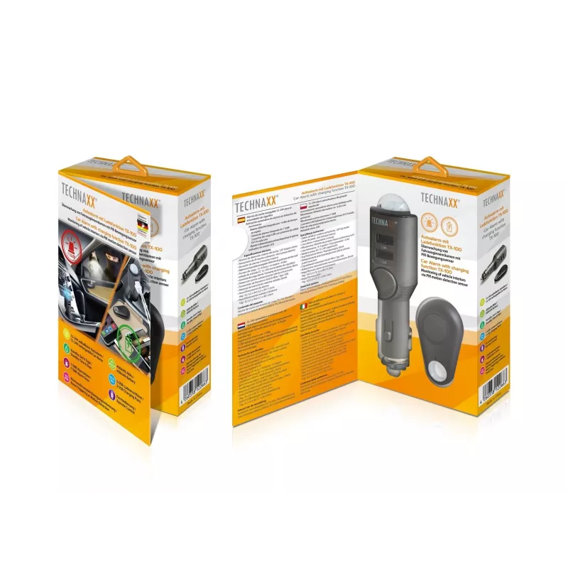 Cargador universal para dispositivos móviles Technaxx 4743 negro con enchufe de mechero para coche