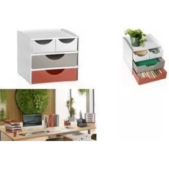Cajonera CEP TERRA NOVA unidad de almacenamiento con 4 cajones, acabado White Sand Terracotta