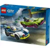 LEGO City Set de juego 60415 Persecución de coche de policía y muscle car — 213 piezas, 2 minifiguras, edad 6+