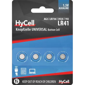 Ansmann HyCell 1516-0025 - Pila de un solo uso - LR41 - Alcalina - 1,5 V - 4 uds. - Plateado