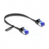 Cable de red DeLOCK RJ45 cable plano de conexión conector macho a conector macho Cat.6A 0,25 m negro