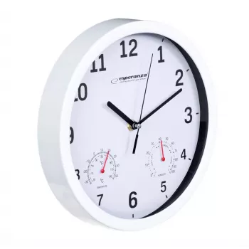 Esperanza EHC016W Reloj de pared/sobremesa de cuarzo redondo blanco