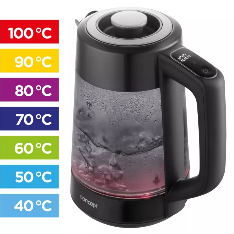 Jarra de cristal eléctrica con control de temperatura RK4195