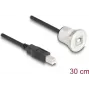 Cable USB DeLOCK 88182 USB 2.0 0,3 m USB B Negro Plata