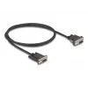 Delock cable serie RS-232, D-Sub 9 hembra con alimentación en el pin 9 (DC 5,5 x 2,1 mm), 1 m, negro