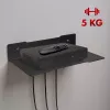 Estante de pared para decodificador MACLEAN MC-122, acero, negro, carga máx. 5 kg, distancia entre orificios 219 mm
