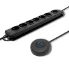 Protector contra sobretensiones Qoltec 50171 Negro 7 tomas AC 230V 1,5m