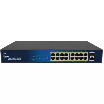 Switch PoE ALLNET 16+2P ALL-SG8418PM – 18 puertos Gigabit, 16 puertos PoE, 2 puertos uplink