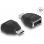 Adaptador DeLOCK USB Type-C conector macho a conector hembra USB 10 Gbps Type-E Key A negro