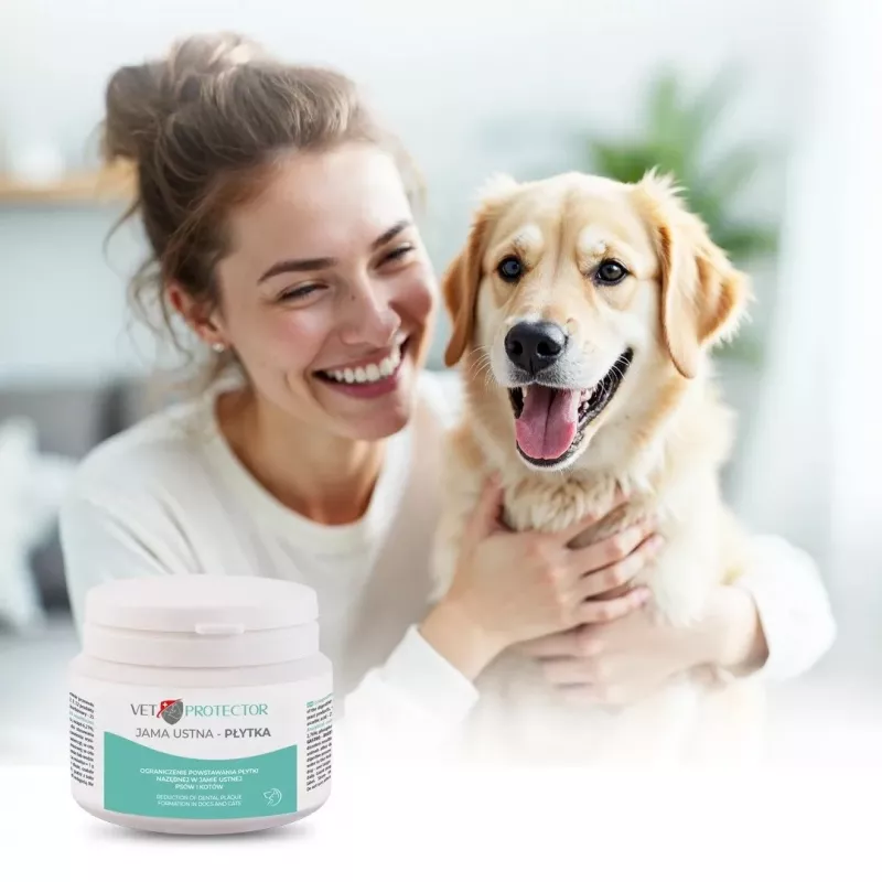 Polvo de higiene bucal JM Sante Vet Protector 60 g para perros y gatos, complemento alimenticio para mascotas adultas