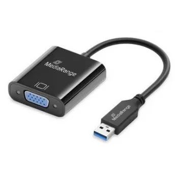 Adaptador de cable de vídeo MediaRange MRCS230 0,2 m USB Type-A VGA D-Sub negro