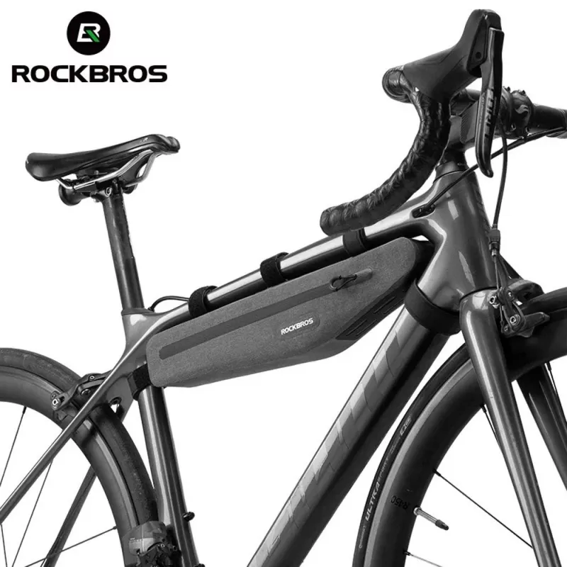 Rockbros AS-052 bolsa de cuadro para bicicleta impermeable gris