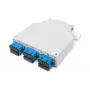 Caja de carril DIN de fibra óptica DIGITUS DN-963890, OS2, adaptador SC con pigtail de 2 m, acero, azul/gris